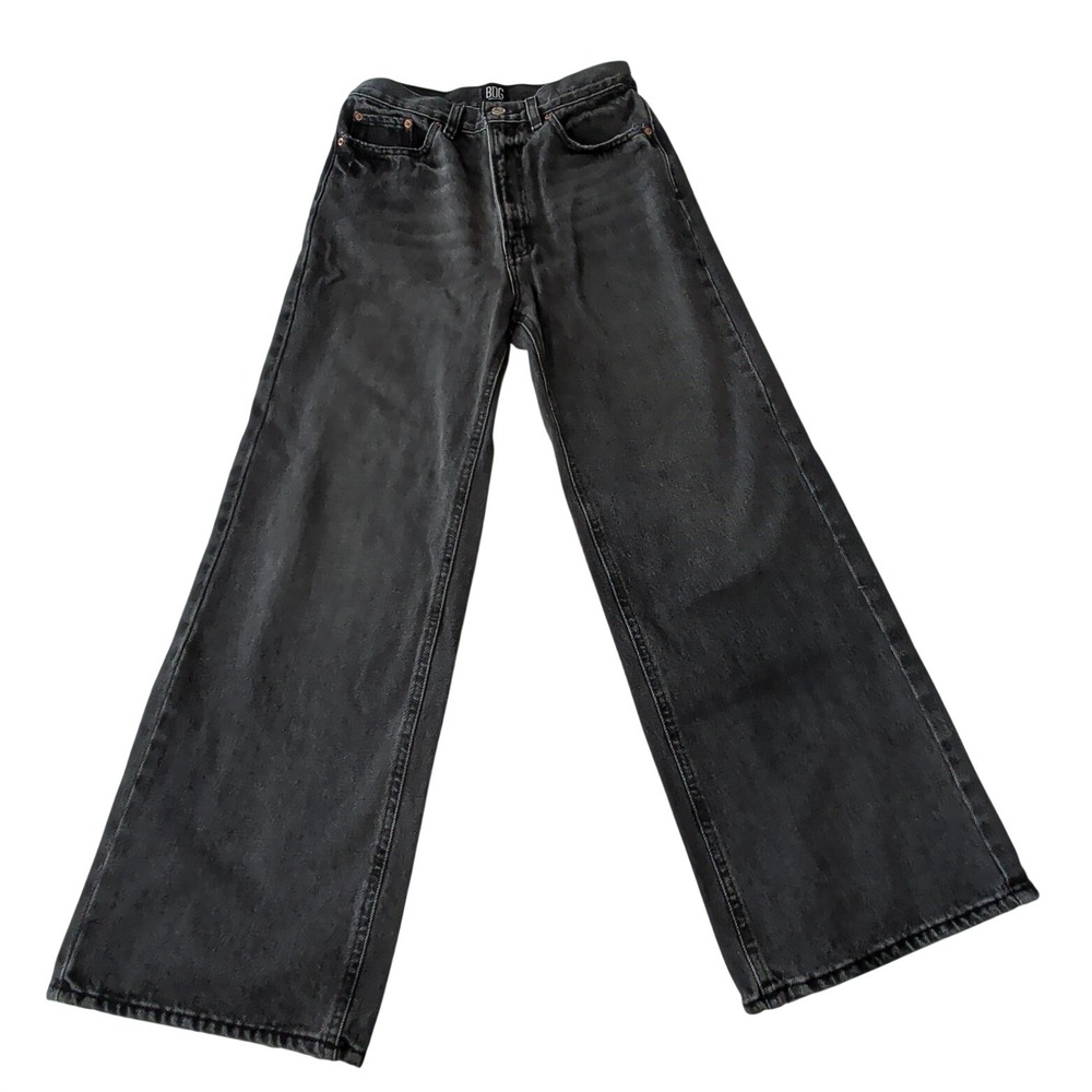 BDG Urban Outfitters High Wide Jeans 28 fits 27 Washed Black High Rise Wide Leg - Picture 2 of 13